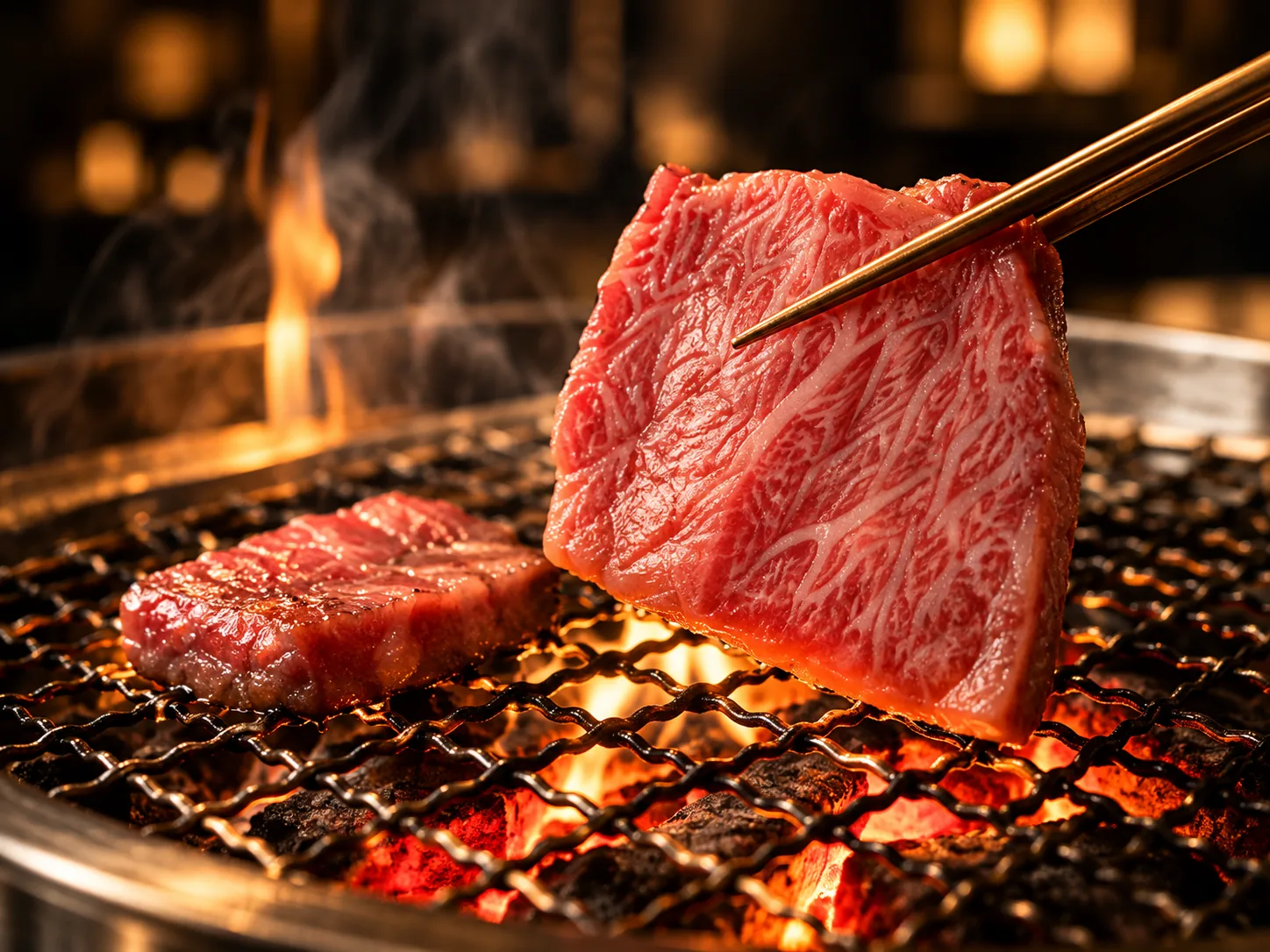 焼網で焼くお肉